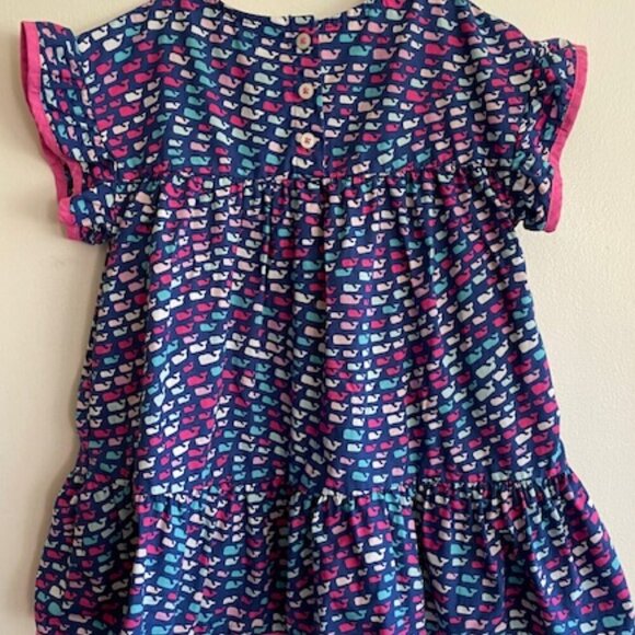 VINEYARD VINES School of Whales Crewneck Dress Blue/Pink - Picture 11 of 15